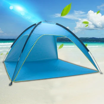 Sommer Camping Telt Let UV-Beskyttelse Stranden Telt Udendørs Solen Husly Cabana til Udendørs Ture, Lystfiskeri