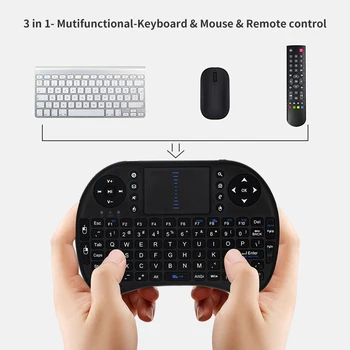 I8 Mini Tastatur engelsk Trådløse 2,4 Ghz-Baggrundsbelyst Air Mouse Touchpad Fjernbetjeningen til PS3/PS4 og Xbox Gamepad Smart Android TV BOX