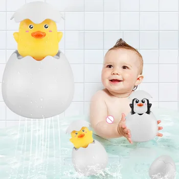 Baby Badning Toy Kids Søde Pingvin Æg, Vand, Spray Sprinkler Badeværelse Drys Brusebad Vand At Svømme Legetøj Til Børn Gaver