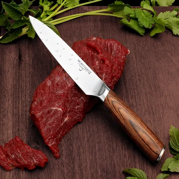 Køkken Kniv Japanske kokkeknive, der er Professionel Tyskland 1.4116 High Carbon Stål Vegetabilske Santoku brødkniv til Madlavning