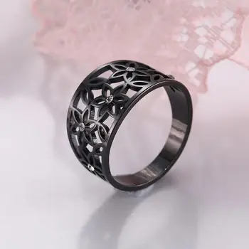 COOLTIME Blomsten af Liv Kvinder Ring i Rustfrit Stål Zircon Sølv Farve Finger Ringe, Bryllup, Engagement Gave til Kæreste