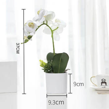 Kunstig Hvid Phalaenopsis Falske Blomst Plante Simulering Potteplanter Nordiske Hjem Tilbehør, Rum Udsmykning Bryllup Planter
