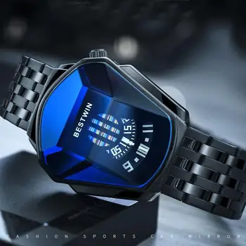 Luksus WIN Mærke Tendens Cool Mænds armbåndsur i Rustfrit Stål Teknologi Mode Kvarts Ur Til Mænd 2021 Relogio Masculino