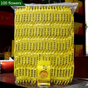 En Pose Blomst Te Chrysanthemum Te Gold Silk Royal Super Premium Tongxiang Chrysanthemum Te Blade Brand Sund Mad 100 Poser