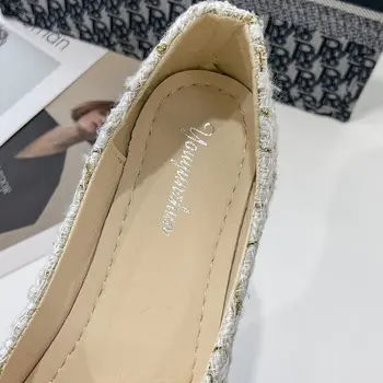 2021 mode solid farve med lave hæle pladsen hovedbeklædning damer plaid casual sko 1892
