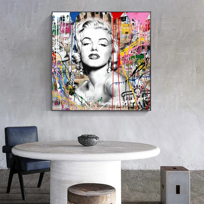Street Kunst Marilyn Monroe Maleri Plakat Print Cuadros Væg Kunst Billeder til Indretning (Ingen Ramme) < Home decor ~ www.linhardt.dk